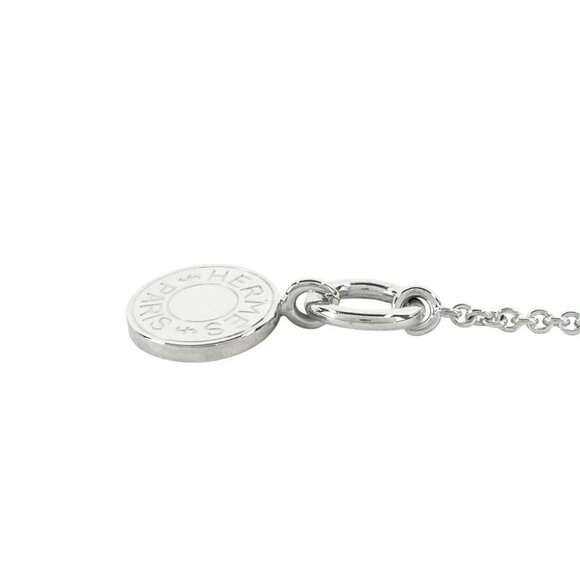 HERMES Amulet Round Toggle Necklace 16" Silver 925 Auth w/Box #5967 - Picture 5 of 8